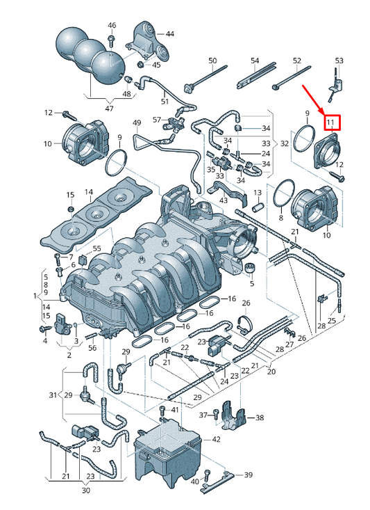 new audi a4 avant b8 intake air intake tube adapter 079133181d original