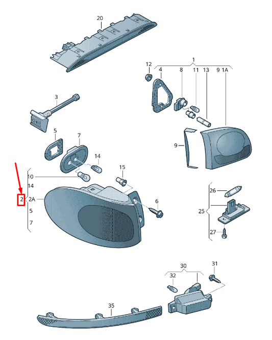 new vw tiguan 5n rear right outer taillight 5n0945112d original
