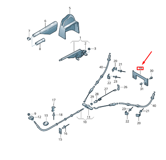 NEW VW TRANSPORTER VI T6 BRAKE LEVER ABUTMENT 7H0711804 ORIGINAL