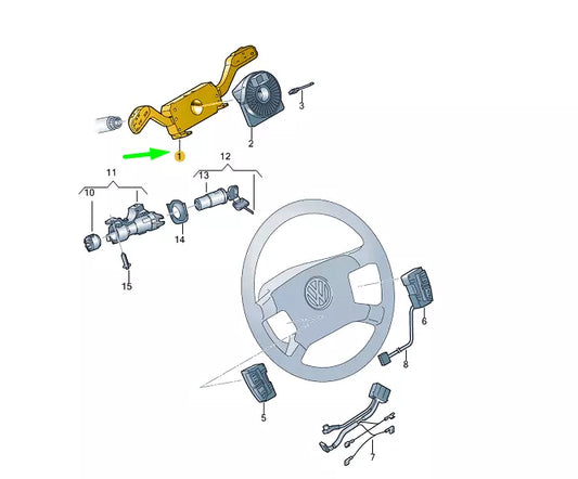 NEW VW TRANSPORTER T5 STEERING COLUMN COMBI SWITCH 7H0953513A9B9 ORIGINAL