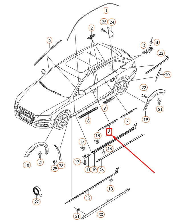 NEW AUDI A4 8K B8 FRONT RIGHT WINDOW LOWER CHROME MOLDING 8K0853284J2ZZ