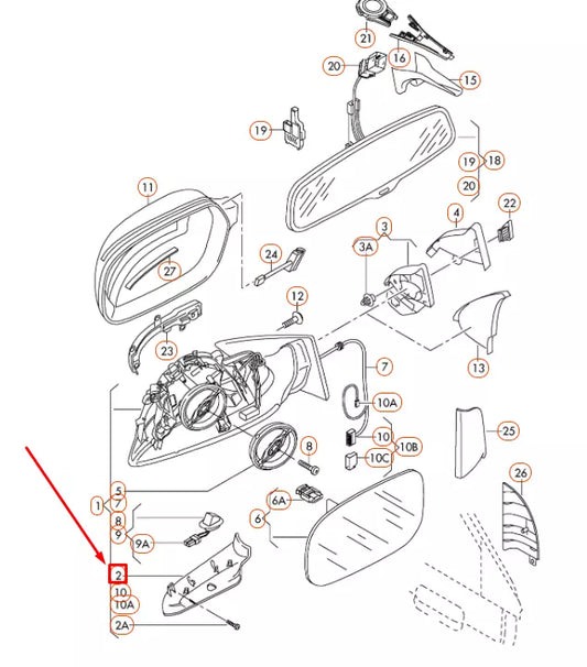 NEW AUDI A4 B8 FRONT RIGHT DOOR MIRROR LOWER TRIM 8F085852401C ORIGINAL