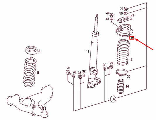 NEW MB 190 W201 FRONT SHOCK ABSORBER RUBBER BUFFER MOUNTING A2013202444 ORIGINAL