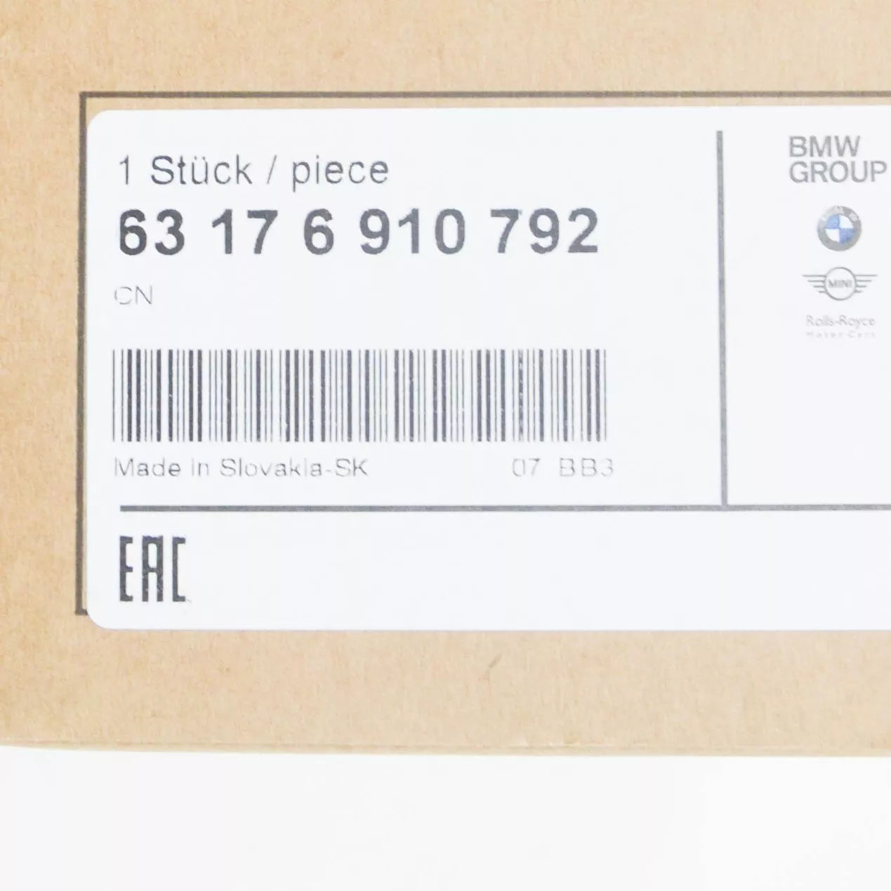 NEW BMW 3 E90 FRONT RIGHT FOG LIGHT 63176910792 6910792 ORIGINAL