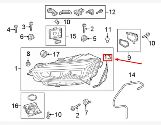 NEW AUDI A5 8W6 FRONT LEFT HEADLIGHT SEAL 8W6941191