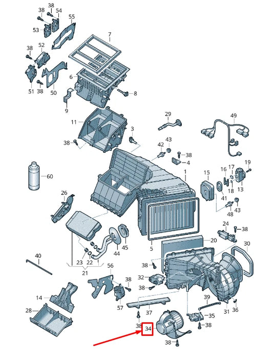 NEW VW AMAROK 2H HEATER HEATING BLOWER MOTOR FAN RHD 2H2820021C ORIGINAL