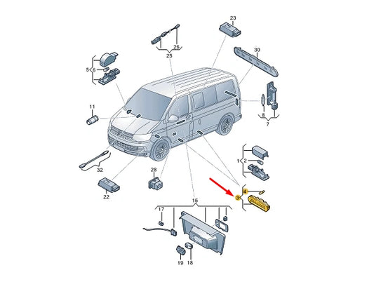 NEW VW TRANSPORTER T6 ENTRY LIGHTING 'BULLI' LETTERING 7E5947415AQ72A ORIGINAL
