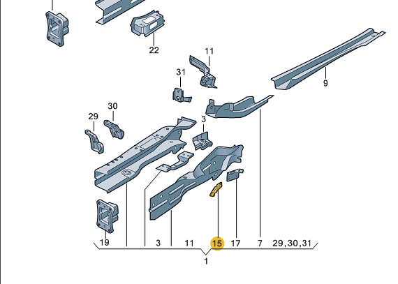 new volkswagen tiguan ad1 front left wheelhousing console 5qa805757 original