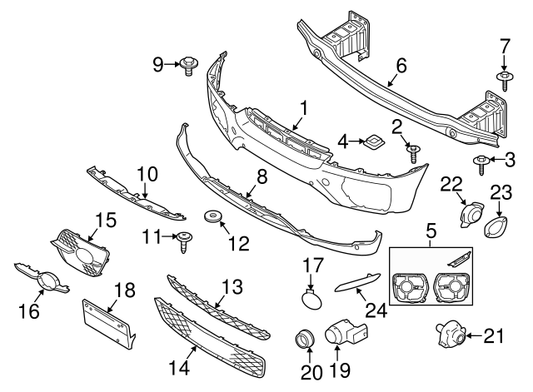 new bmw trim cover front repair kit bumper e71 e72 51117210936 7210936 original