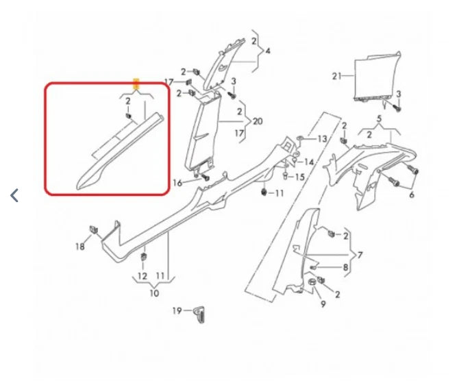 NEW SEAT LEON 5F1 FRONT LEFT A PILLAR TRIM 5F0867233NVS9 ORIGINAL