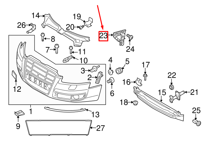 NEW AUDI A6 AVANT C6 FRONT LEFT BUMPER GUIDE 4F0807227A ORIGINAL