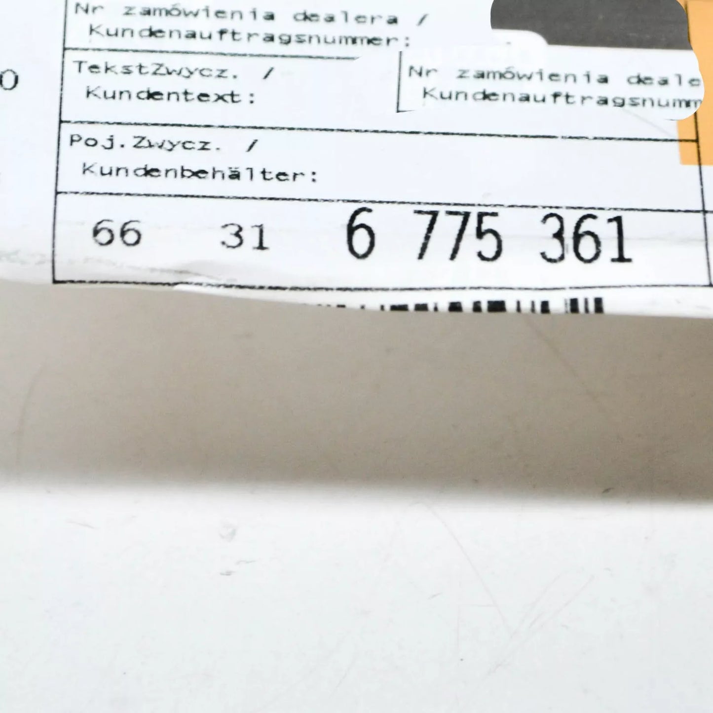 NEW BMW 5 F10 ACC RADAR SENSOR BRACKET M AERO 66316775361 ORIGINAL