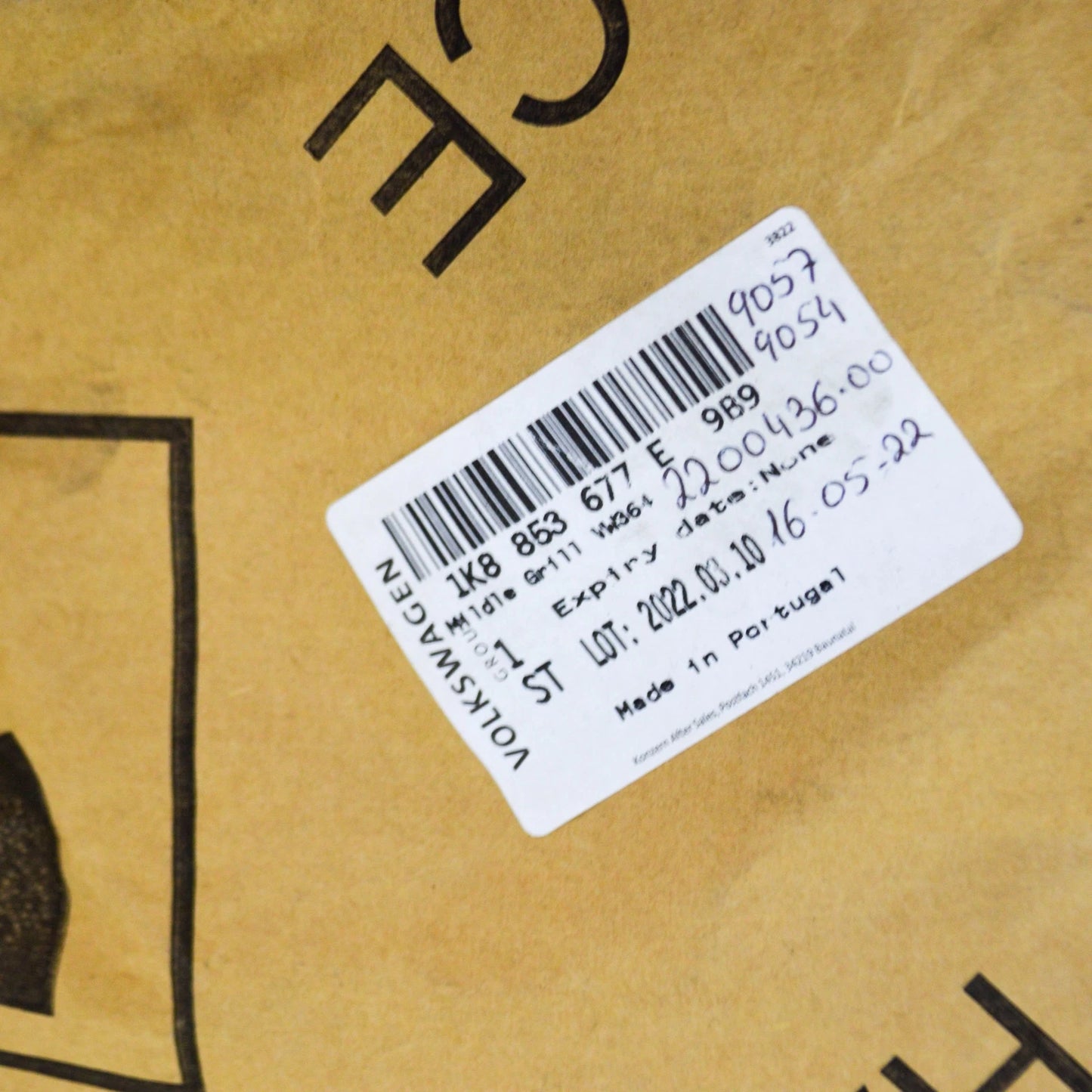 NEW VOLKSWAGEN SCIROCCO FRONT BUMPER LOWER GRILLE 1K8853677E9B9 2015 ORIGINAL