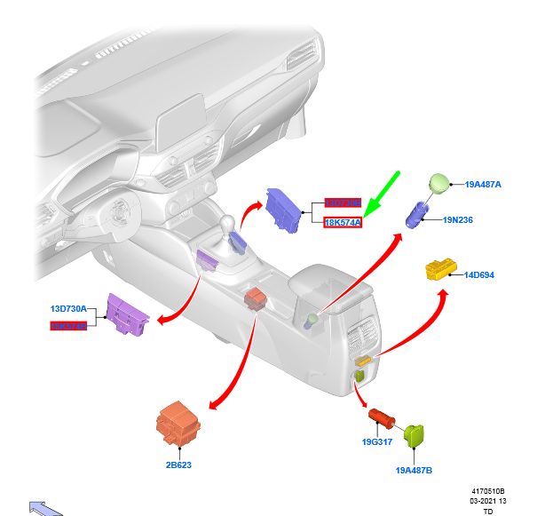 new ford kuga mk3 park assist switch 2334547 jx7t-15a860-abc original