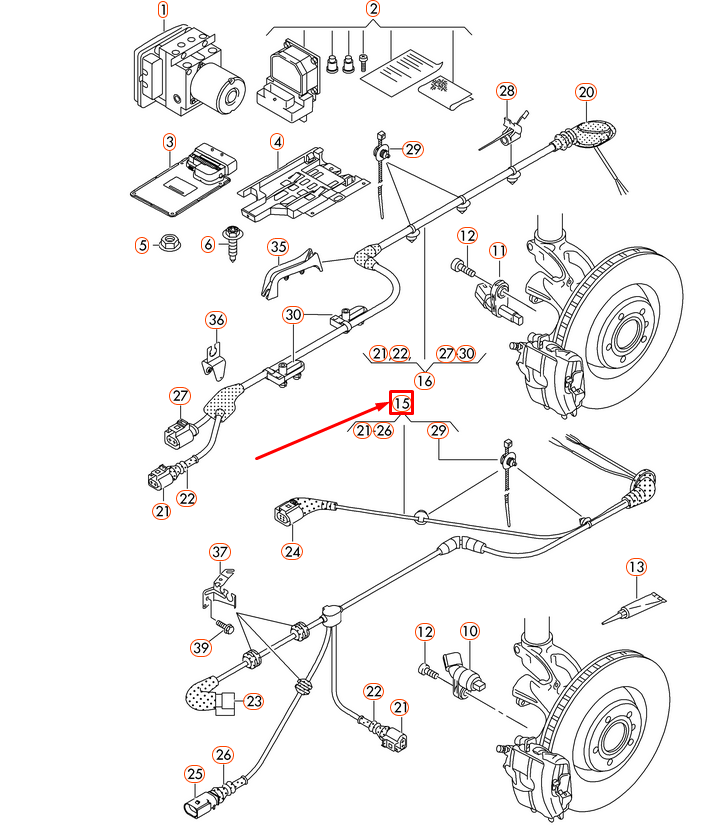 NEW AUDI A3 8V FRONT RIGHT SPEED SENSOR WIRING HARNESS 8V0927903H ORIGINAL
