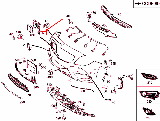 NEW MB CLA C117 FRONT BUMPER D|ISTANCE SENSOR BRACKET A1178850056 ORIGINAL