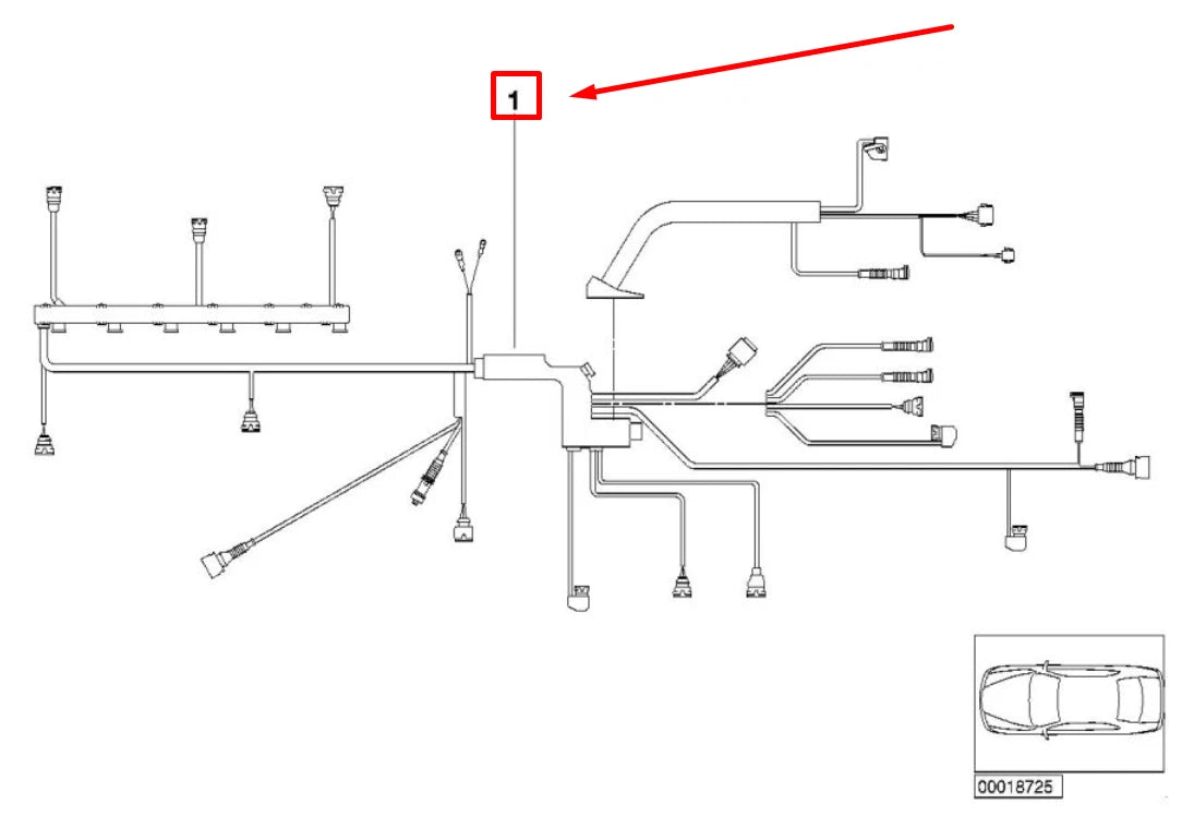 NEW BMW Z4 ROADSTER E85 ENGINE CABLE HARNESS 7524106 12517524106 ORIGINAL