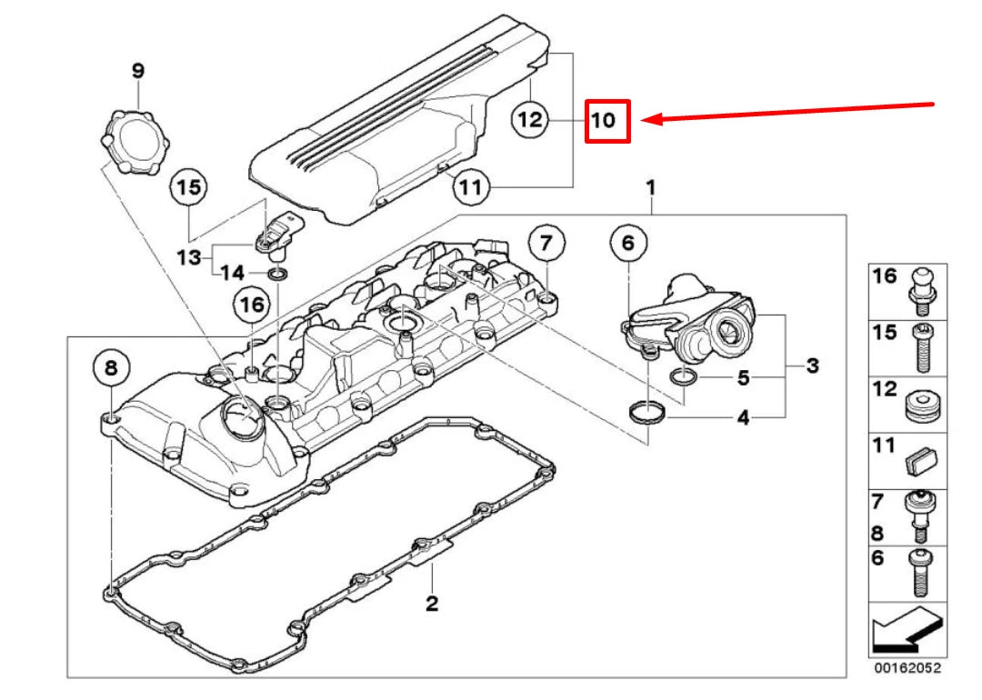 NEW BMW 3 E90 ENGINE IGNITION COIL COVER 11127838486 7838486 ORIGINAL