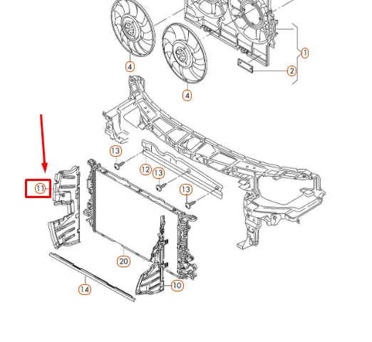 NEW AUDI A6 ALLROAD QUATTRO C7 RIGHT RADIATOR AIR GUIDE 4G9121284B