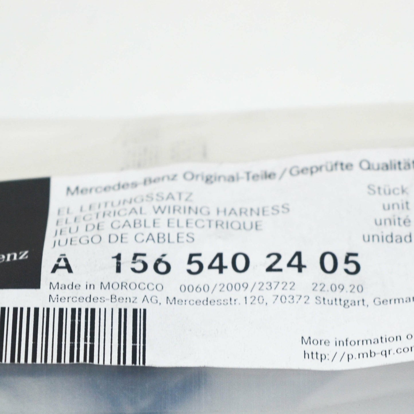 NEW MB GLA X156 FRONT PARKTRONIC SYSTEM ELECTRICAL HARNESS A1565402405 ORIGINAL