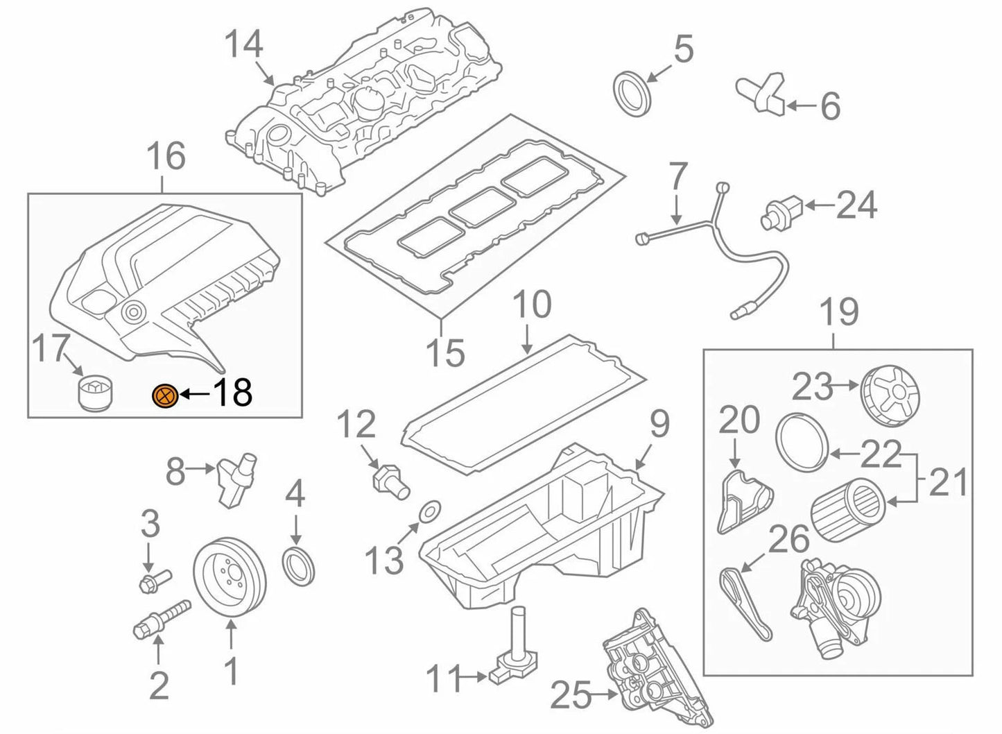 NEW BMW 2 F23 ENGINE COVER EMBLEM 11147788967 7788967 ORIGINAL
