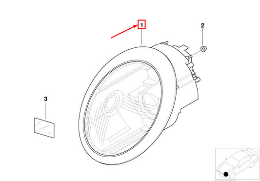 new mini cooper r50, r53 front right xenon headlight lhd 63126933838 original