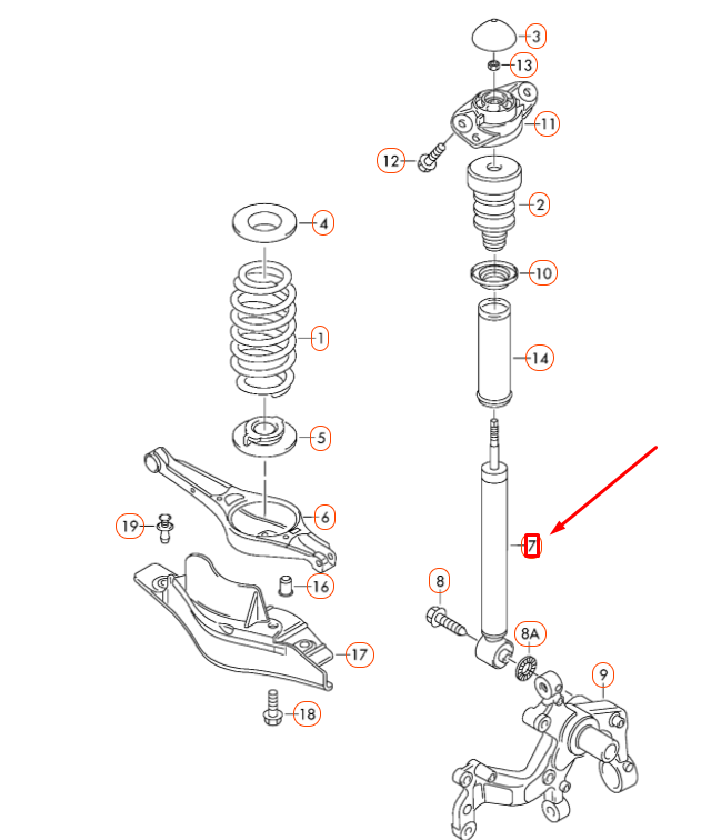 new vw passat b6 rear gas shock absorber 3c0513049bs original