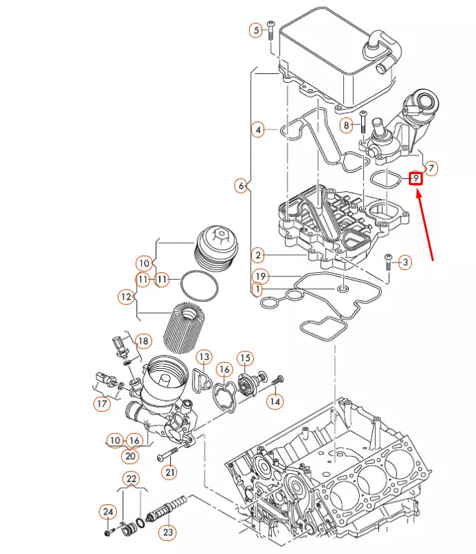 NEW AUDI A4 B8 OIL COOLER VALVE O-RING SEAL 059121149B ORIGINAL