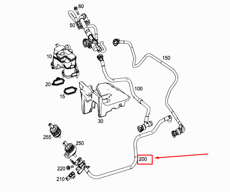 NEW MERCEDES-BENZ CLS C257 ENGINE PURGE LINE A2560181200 ORIGINAL