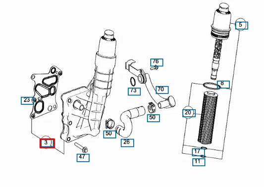 NEW MERCEDES BENZ SLK R172 OIL FILTER HOUSING COVER A2711801410 ORIGINAL