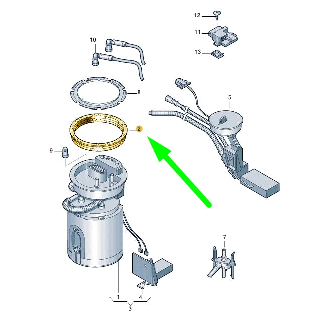 NEW AUDI A4 B7 FUEL PUMP SEAL RING 1J0919133 ORIGINAL