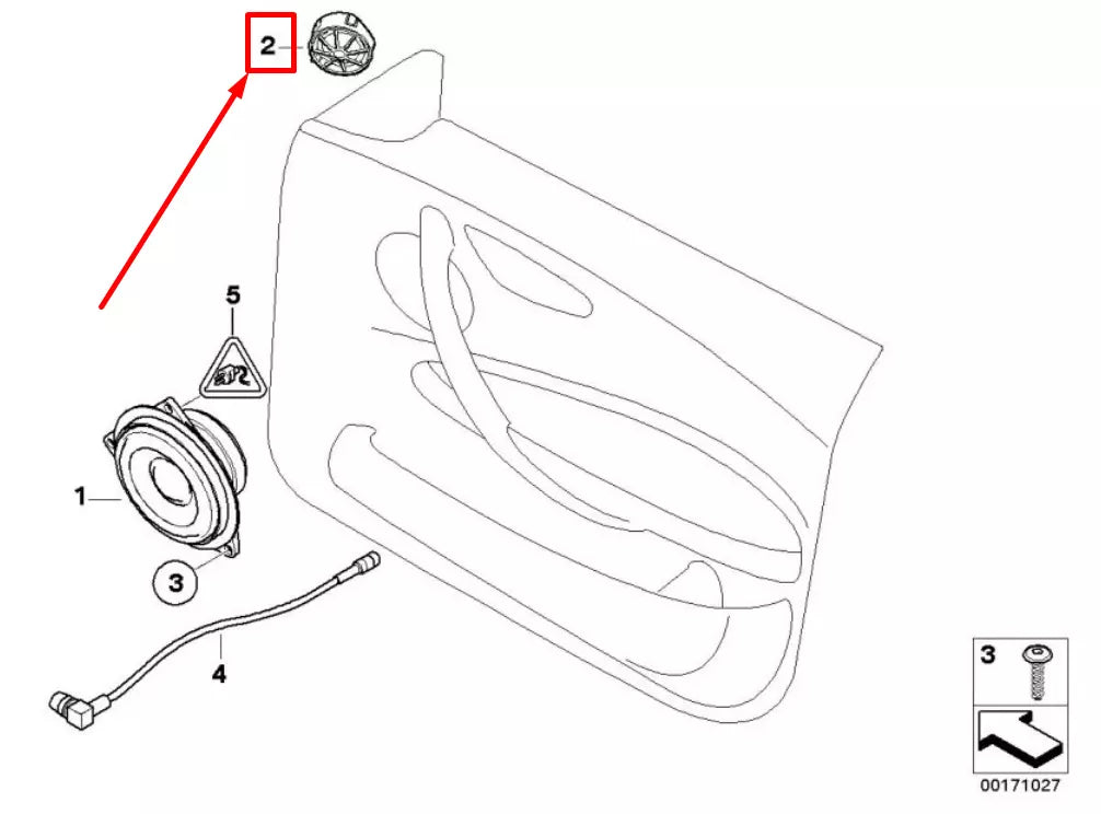 NEW BMW 1 E88 FRONT DOOR HARMAN KARDON TWEETER 65139217910 9217910 ORIGINAL