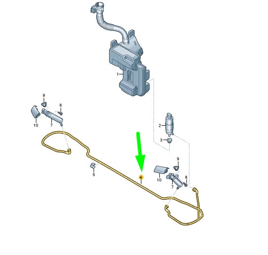 NEW AUDI A3 8V HEADLIGHT WASHER SYSTEM HOSE 8V3955970Q NE W ORIGINAL