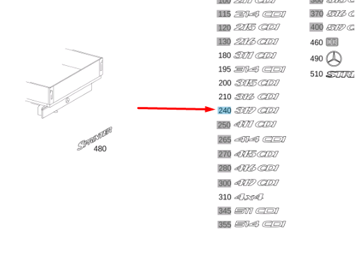 NEW MERCEDES-BENZ SPRINTER W907 REAR BOOTLID BADGE A9068177014 ORIGINAL