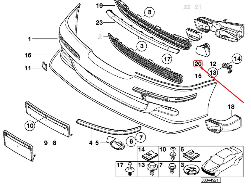 NEW BMW 5 E39 FRONT TRIM PANEL M ALTERNATOR AIR DUCT 51112695761 ORIGINAL