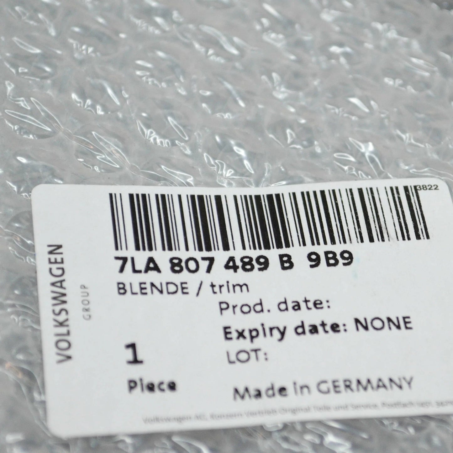 NEW VW TRANSPORTER T6 FRONT BUMPER LEFT FOG LIGHT TRIM 7LA807489B9B9