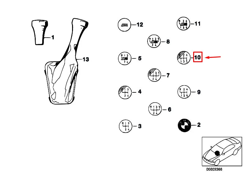 NEW BMW 5 E28 M TECHNIC 5-SPEED SHIFT GEAR KNOB BADGE EMBLEM 25111220955
