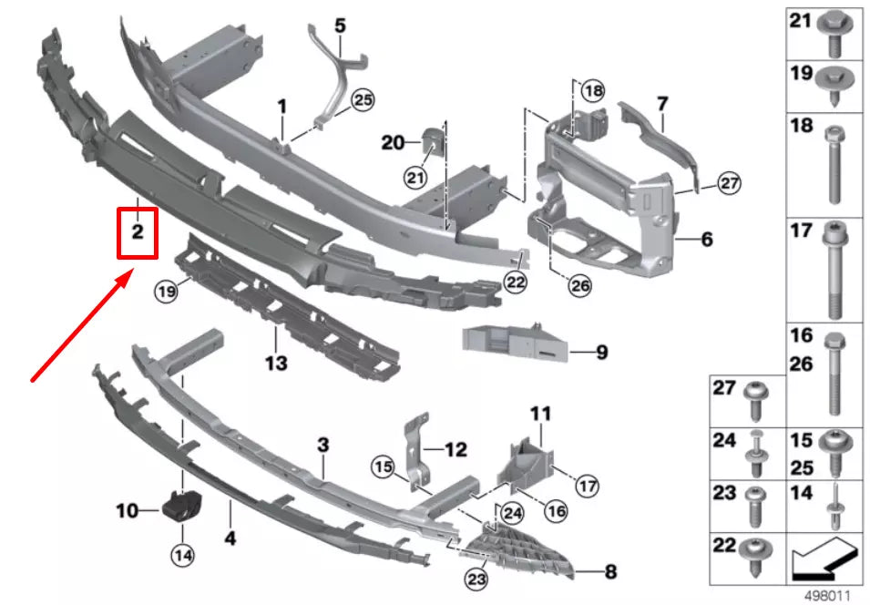 NEW BMW 5 G30 M FRONT BUMPER IMPACT FOAM 8062846 51118062846 ORIGINAL