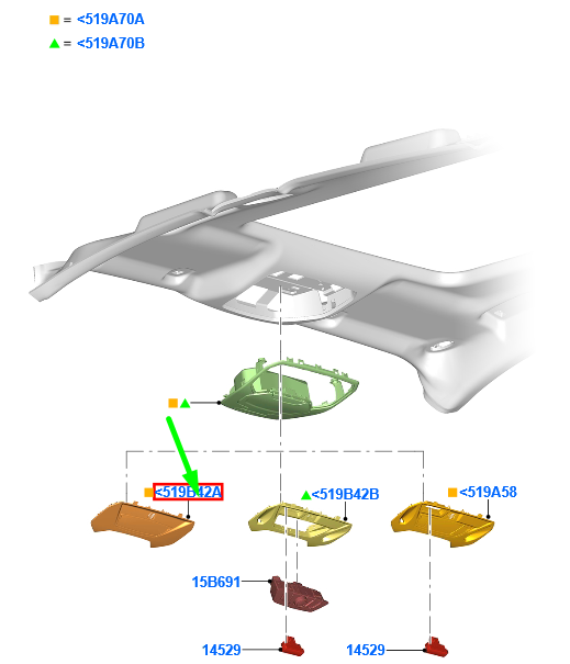 new ford kuga mk2 c520 overhead console panel 5236355 original