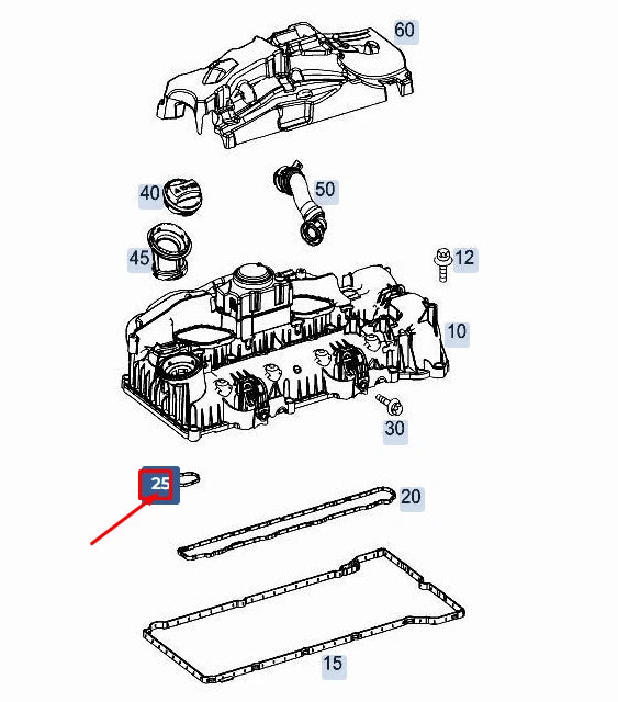NEW MERCEDES-BENZ A W177 ENGINE ELASTOMER MOLDED SEAL A6540164400 ORIGINAL