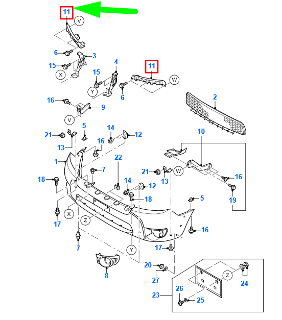 new ford ranger mk3 front right bumper bracket 8m34-17e814-ac 5130684 original