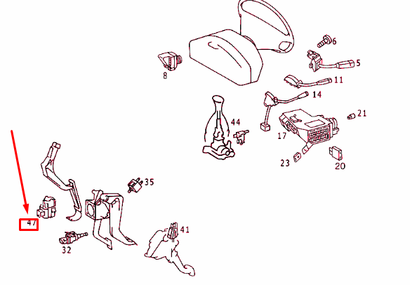 NEW MERCEDES-BENZ CLK C208 KICK-DOWN SWITCH A0045451714 ORIGINAL