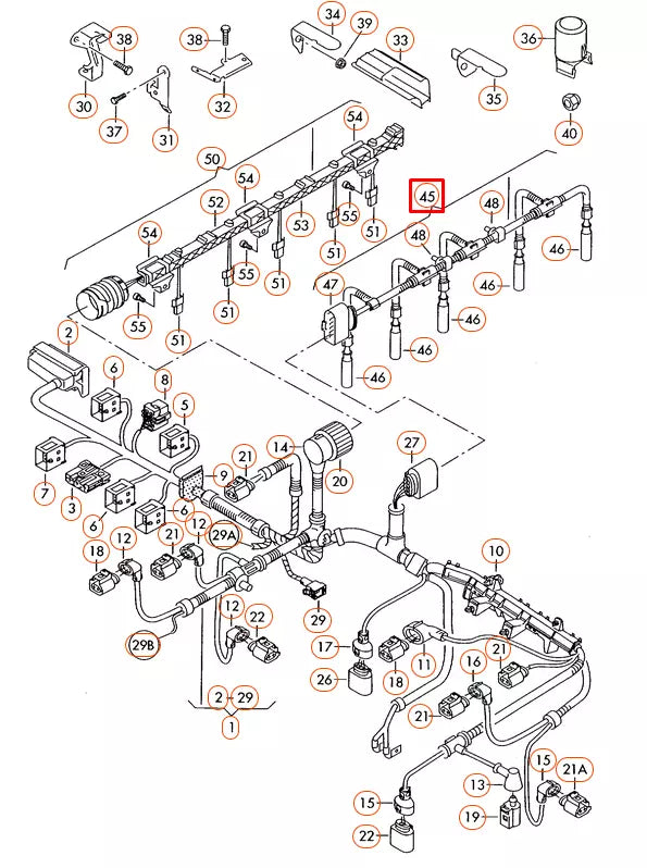NEW VW TRANSPORTER T5 GLOW PLUG WIRING HARNESS 070971277B 2010 2L DIESEL