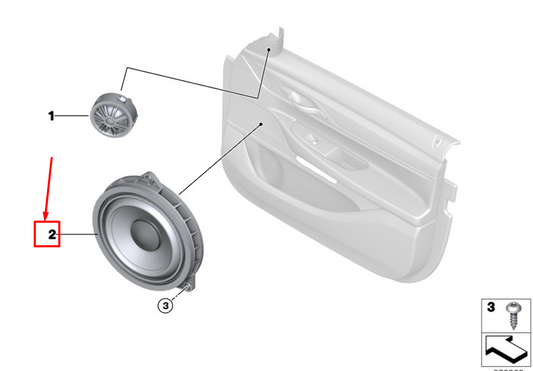 new bmw x5 g05 rear door high end mid-range speaker 65132622775 original