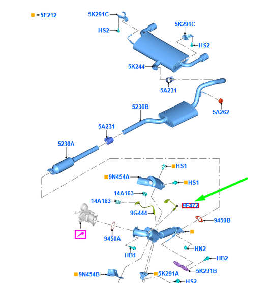 new ford kuga mk2 c520 exhaust upper hego sensor 1744580 ds7a-9y460-aa original