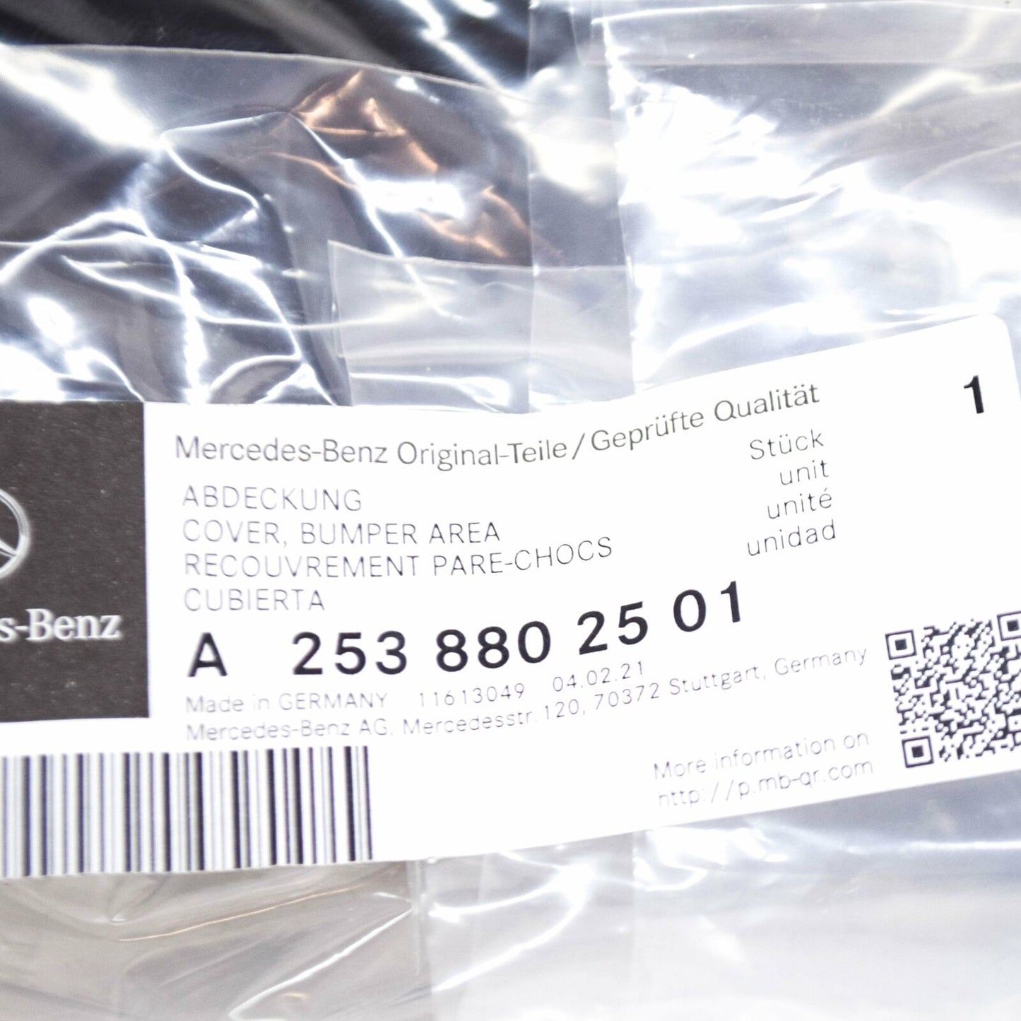 NEW MERCEDES-BENZ GLC COUPE C253 REAR TOW HOOK BRACKET COVER A2538802501