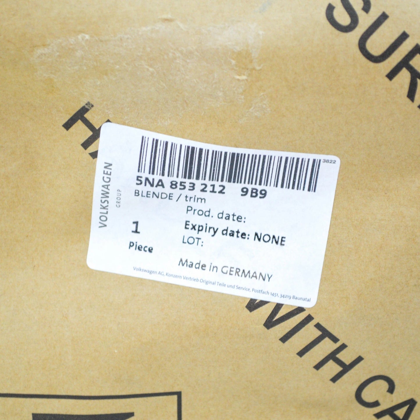 NEW VOLKSWAGEN TIGUAN MK2 AD FRONT BUMPER RIGHT GRILLE 5NA8532129B9 ORIGINAL