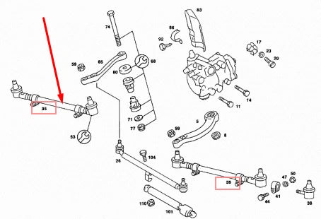 NEW MERCEDES-BENZ SL R107 FRONT SIDE TIE ROD A1073300203 ORIGINAL