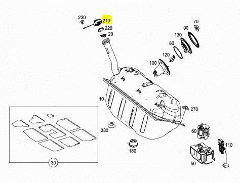NEW MERCEDES BENZ S W221 FUEL FILLER CAP A2214700905 ORIGINAL
