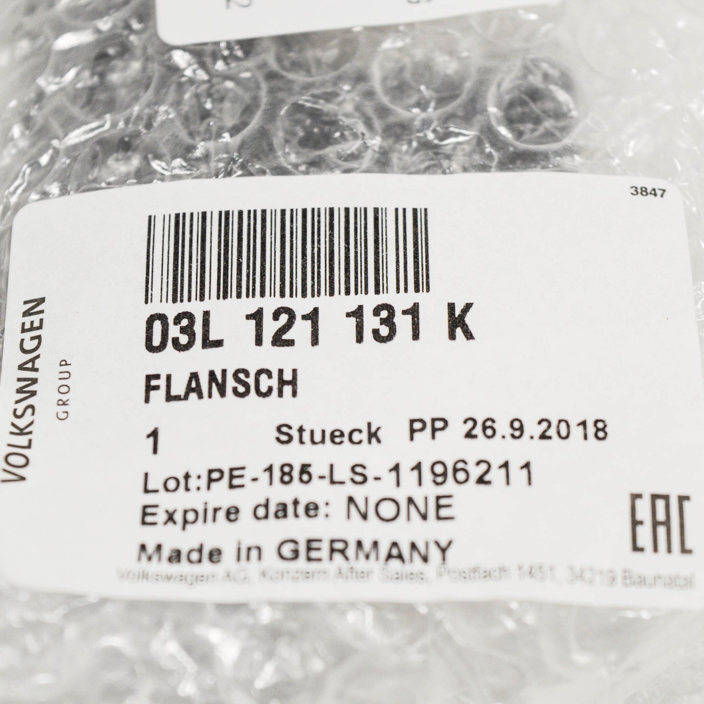 NEW VW TRANSPORTER T5 SEALING FLANGE WITH TEMPERATURE SENDER 03L121131K ORIGINAL